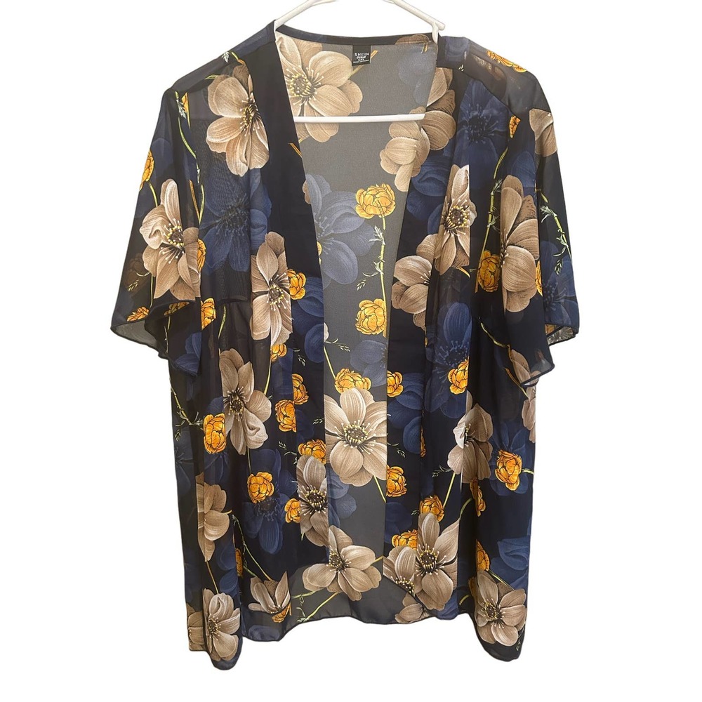 NWOT sheer floral kimono 1x plus size cover up